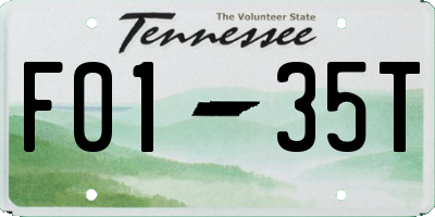 TN license plate F0135T