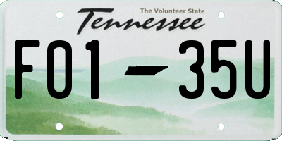 TN license plate F0135U