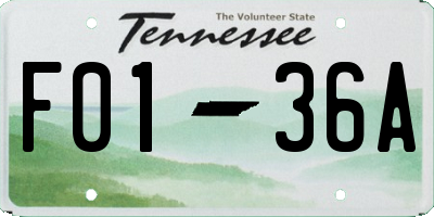 TN license plate F0136A