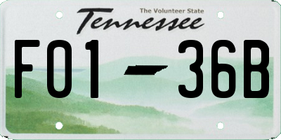TN license plate F0136B