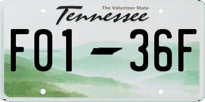 TN license plate F0136F
