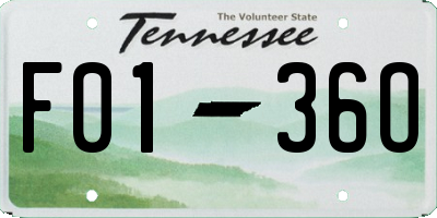 TN license plate F0136O