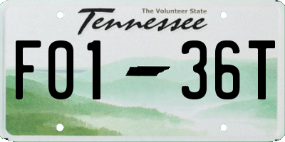 TN license plate F0136T