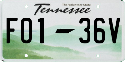 TN license plate F0136V