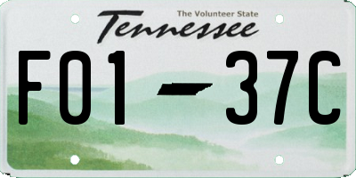 TN license plate F0137C