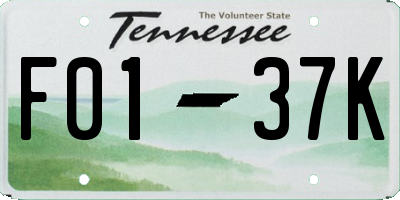 TN license plate F0137K