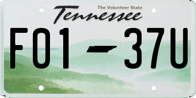 TN license plate F0137U