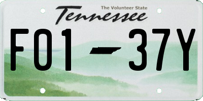 TN license plate F0137Y