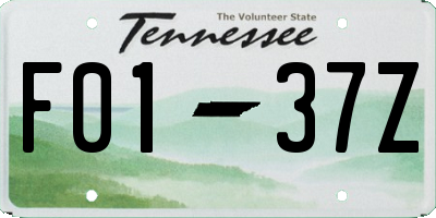 TN license plate F0137Z