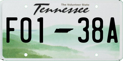 TN license plate F0138A