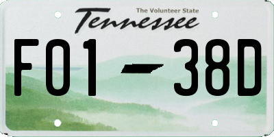 TN license plate F0138D