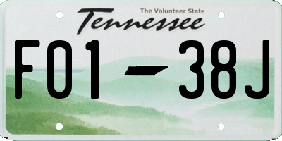 TN license plate F0138J