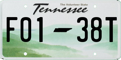 TN license plate F0138T