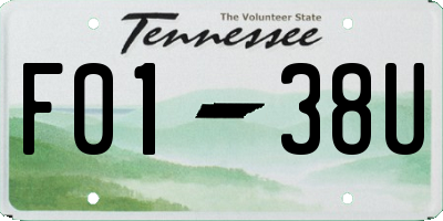 TN license plate F0138U