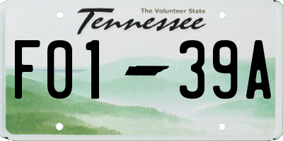 TN license plate F0139A
