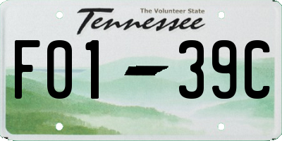 TN license plate F0139C