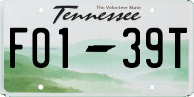 TN license plate F0139T