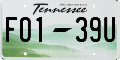 TN license plate F0139U