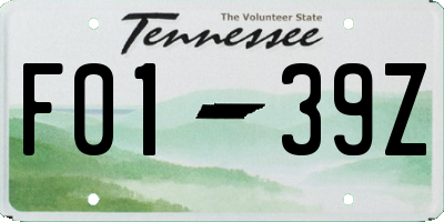 TN license plate F0139Z