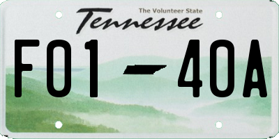 TN license plate F0140A