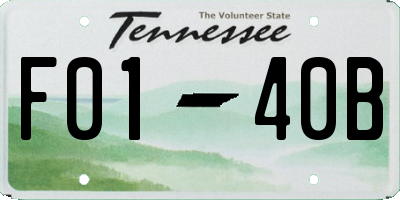 TN license plate F0140B