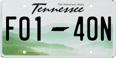 TN license plate F0140N