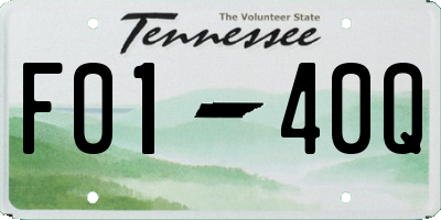 TN license plate F0140Q