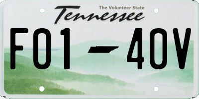 TN license plate F0140V