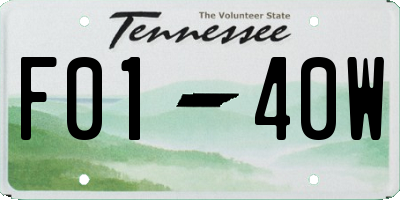 TN license plate F0140W