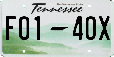 TN license plate F0140X
