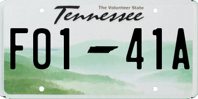 TN license plate F0141A