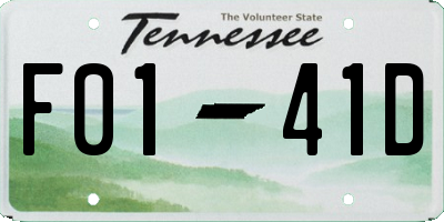 TN license plate F0141D