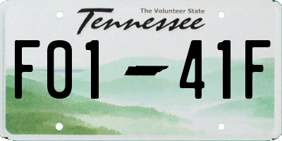 TN license plate F0141F
