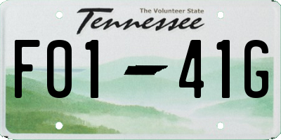 TN license plate F0141G