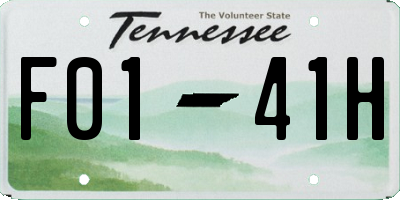 TN license plate F0141H
