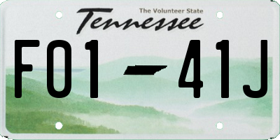 TN license plate F0141J