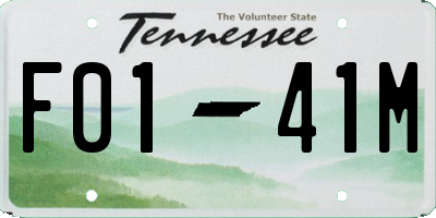 TN license plate F0141M