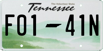 TN license plate F0141N