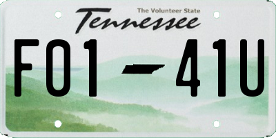 TN license plate F0141U