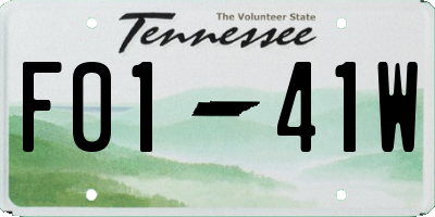 TN license plate F0141W