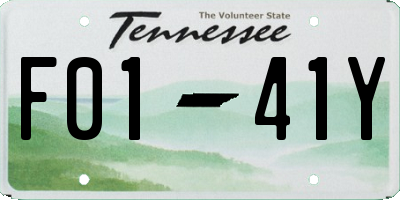 TN license plate F0141Y
