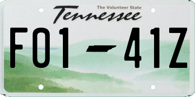 TN license plate F0141Z