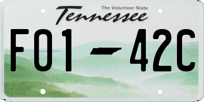 TN license plate F0142C