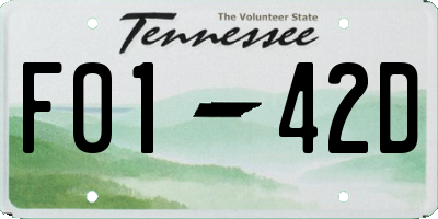 TN license plate F0142D