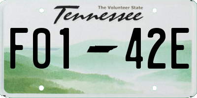 TN license plate F0142E