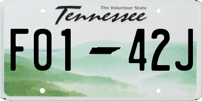 TN license plate F0142J
