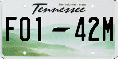 TN license plate F0142M