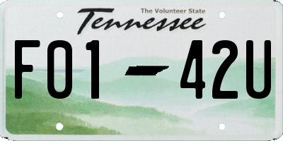 TN license plate F0142U