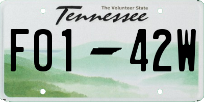 TN license plate F0142W