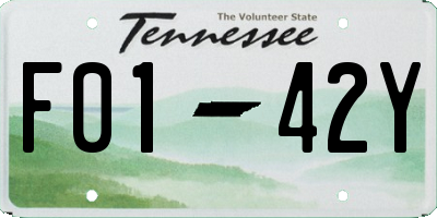 TN license plate F0142Y